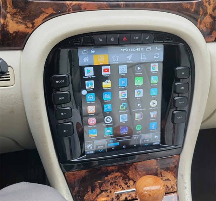 Ecran tactile Tesla Style Android Auto et Apple Carplay sans fil Jaguar S-Type de 2004 à 2009