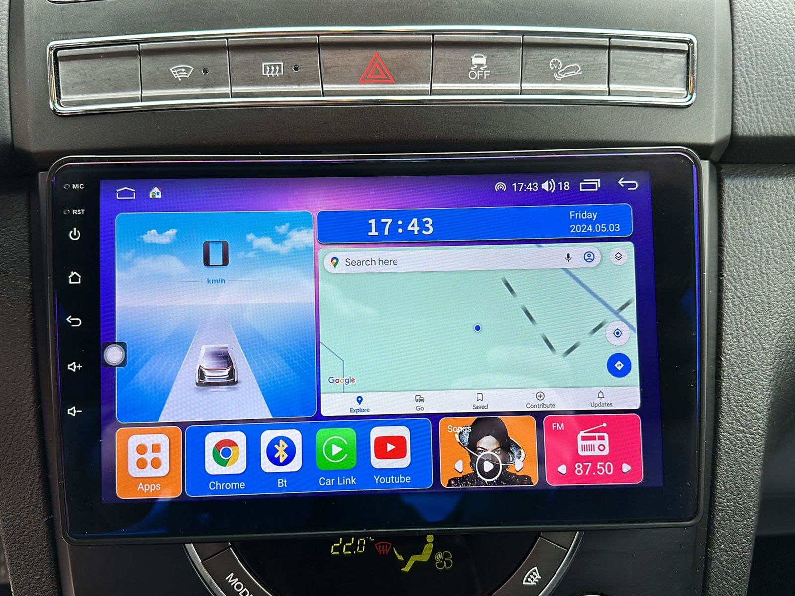 Autoradio tactile GPS Android 12.0 et Apple Carplay Ssangyong Rexton de 2013 à 2017