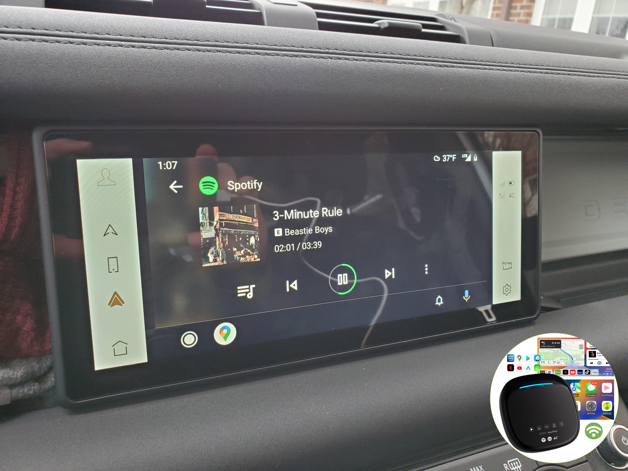 Boîtier de conversion CarPlay USB en CarPlay et Android Auto Sans Fil / Netflix / Youtube / Amazon Prime pour Land Rover Defender, Discovery et Discovery Sport