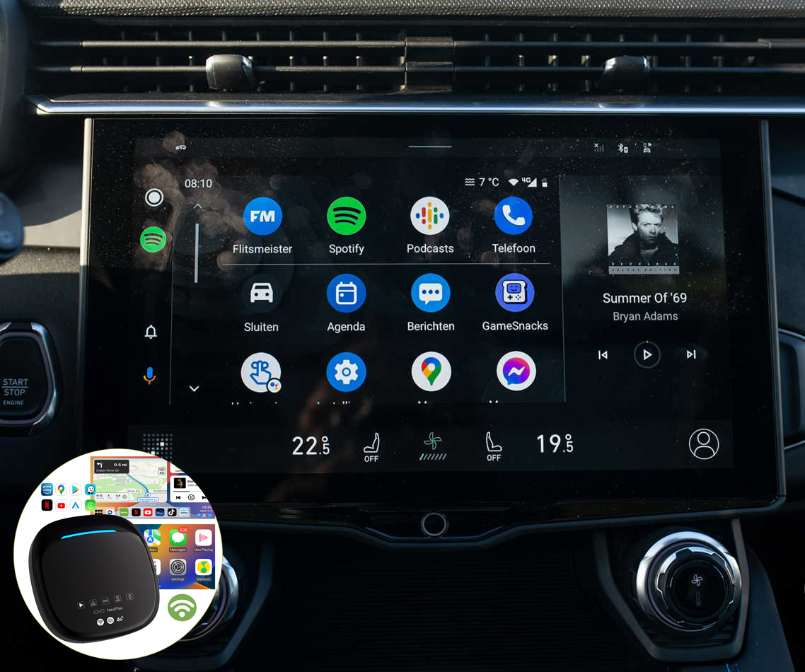Boîtier de conversion CarPlay USB en CarPlay et Android Auto Sans Fil / Netflix / Youtube / Amazon Prime pour Lynk&Co
