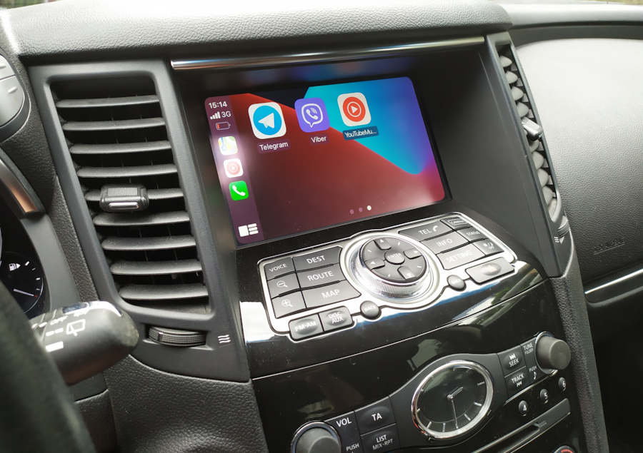 Boîtier CarPlay & Android Auto Sans Fil pour Infiniti QX70 (2014-2019) - Compatible Écran d\'Origine
