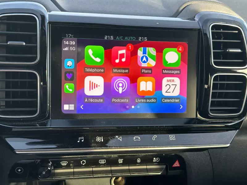 Boîtier CarPlay & Android Auto Sans Fil pour Citroën C5 Aircross (2018-2022) - Compatible Écran d\'Origine