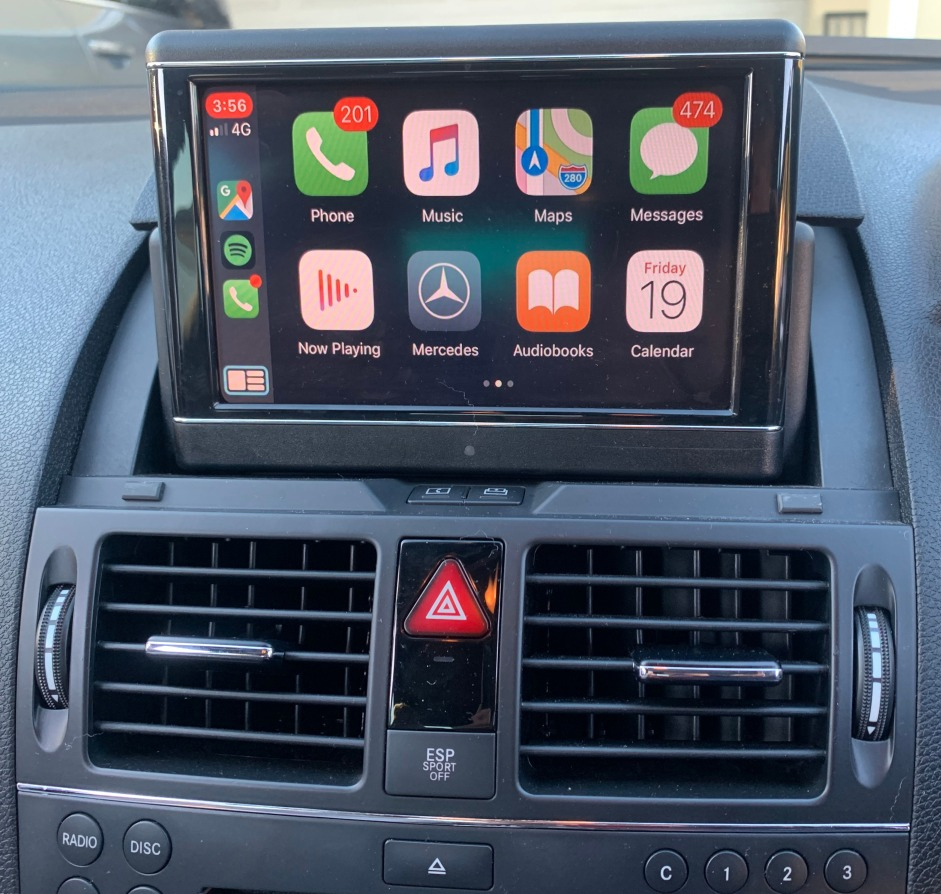 Boîtier CarPlay & Android Auto Sans Fil pour Mercedes Classe C W204 (2007-2011) - Compatible Écran d\'Origine
