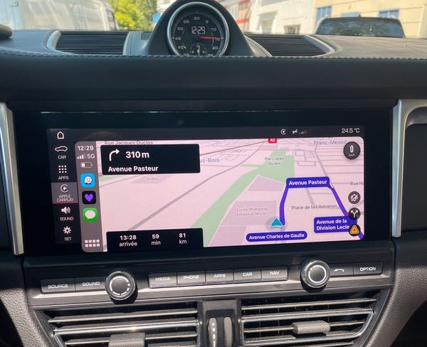 Boîtier CarPlay & Android Auto Sans Fil pour Porsche Macan (2019-2021) - Compatible Écran d\'Origine