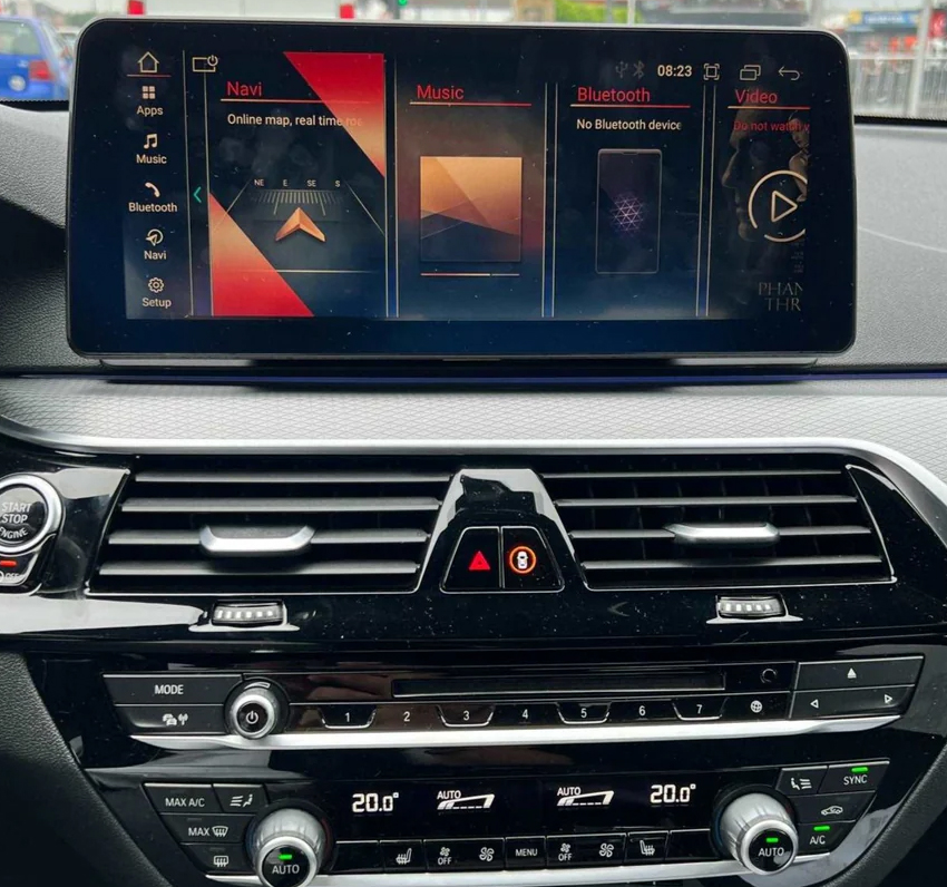 Autoradio tactile Android 13.0 GPS et Apple Carplay sans fil BMW Série 5 G30 et BMW Série 6 G32 de 2017 à 2021