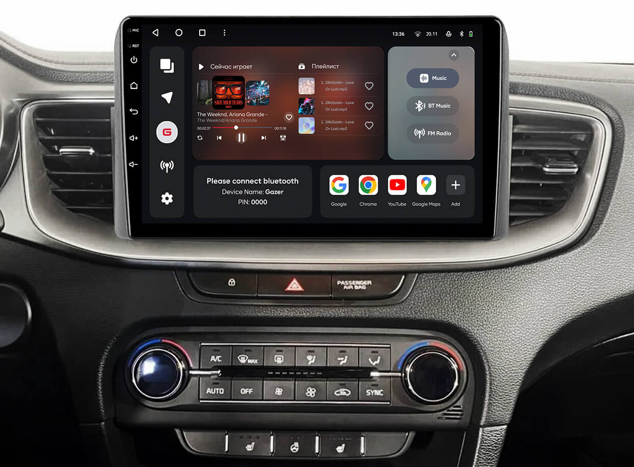 Autoradio Carplay GPS écran tactile QLED Android Auto Kia Cee\'d depuis 2019