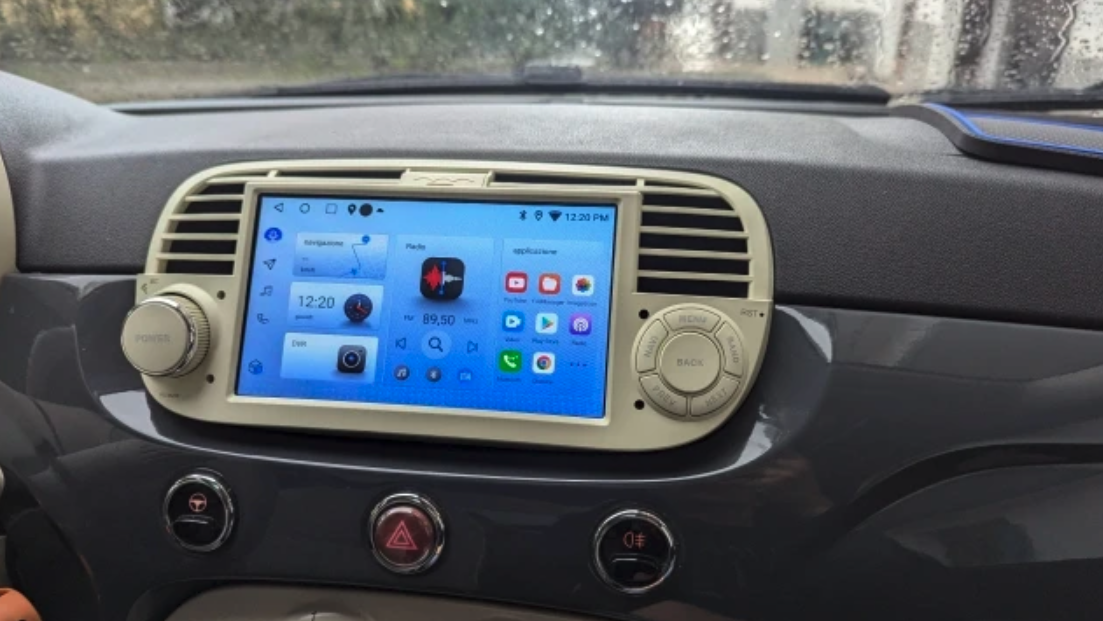 Autoradio Android 12.0 GPS Carplay et Android Auto, Fiat 500 de 2007 à 2015