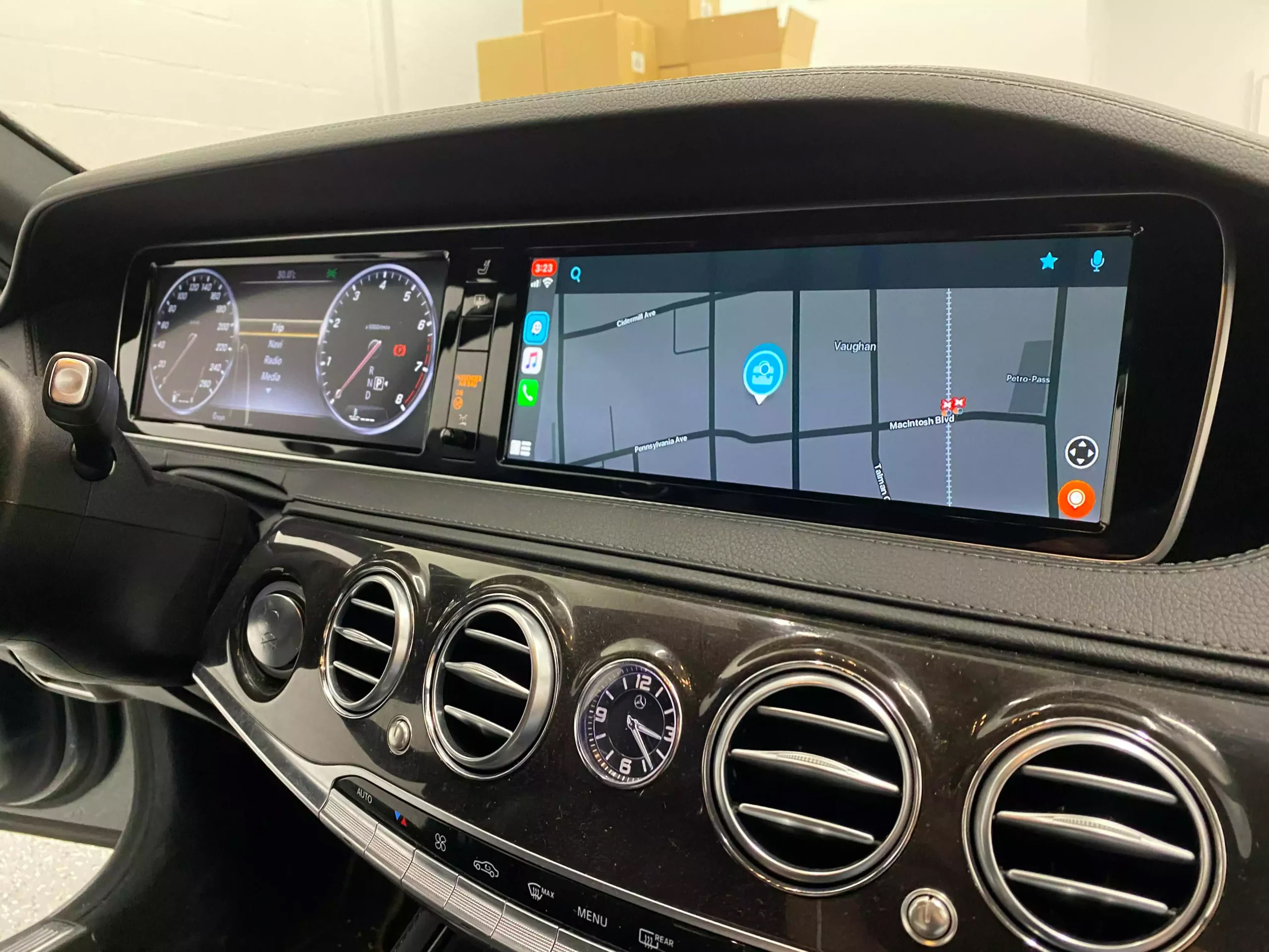 Boîtier CarPlay & Android Auto Sans Fil pour Mercedes Classe S W222 (2013-2020) - Compatible Écran d\'Origine