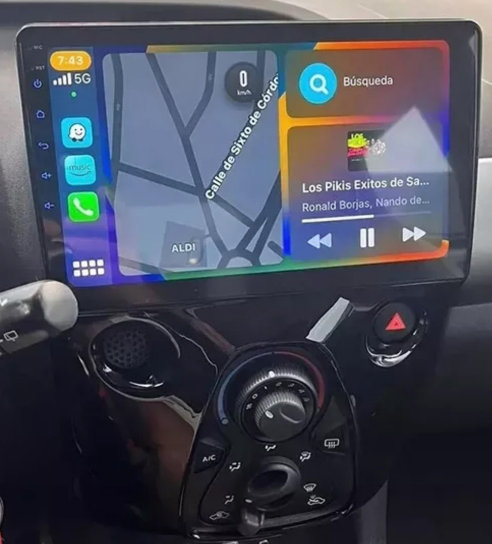 Autoradio Carplay GPS écran tactile QLED Android Auto Peugeot 108 de 2014 à 2021