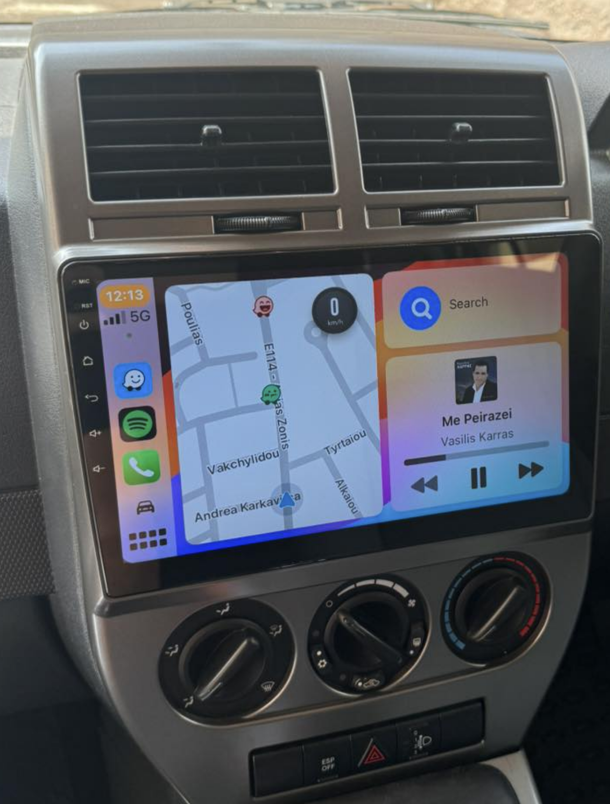 Autoradio Carplay GPS écran tactile QLED Android Auto Jeep Compass de 2007 à 2011