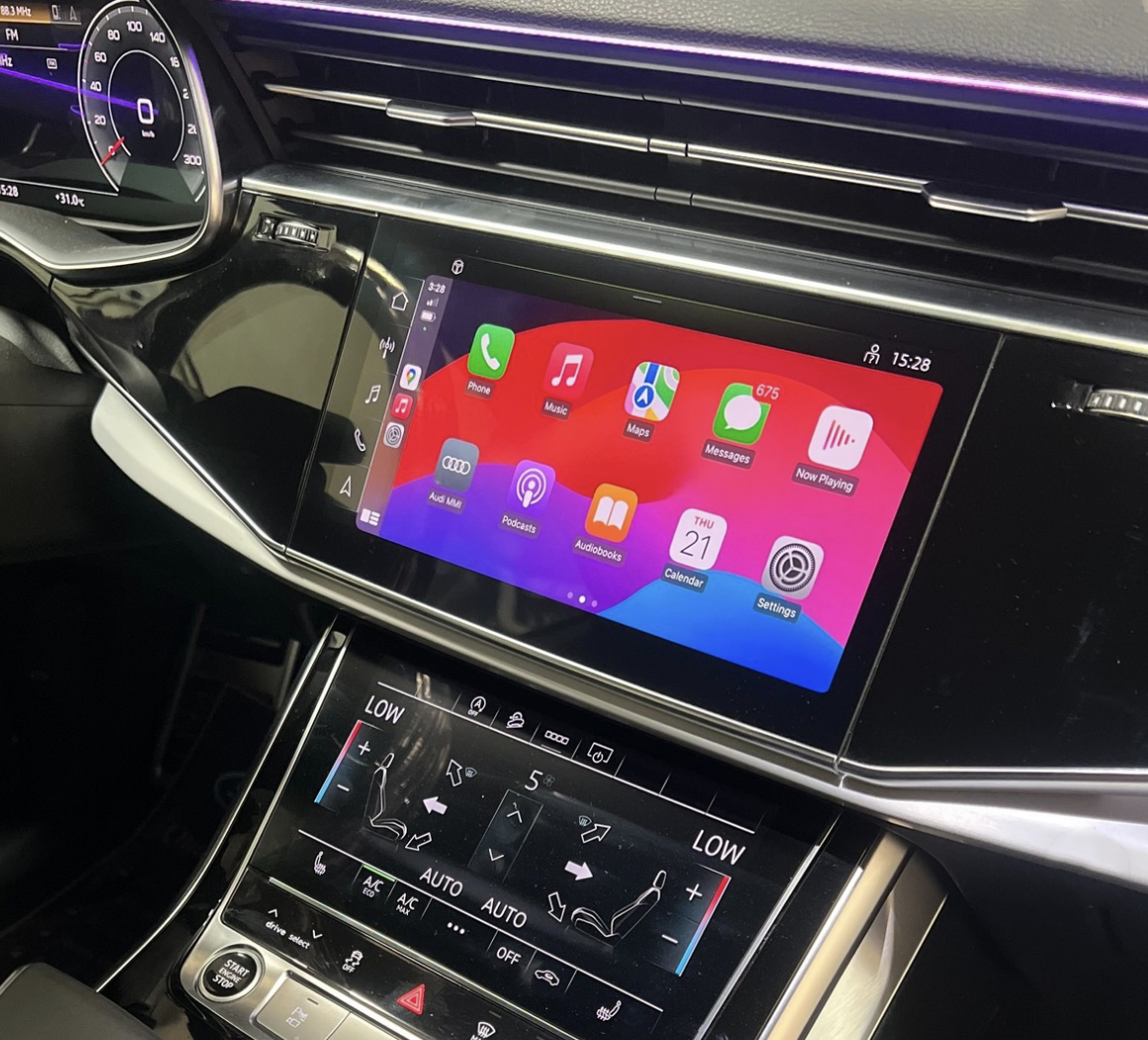 Boîtier CarPlay & Android Auto Sans Fil pour Audi A8 depuis 2018 - Compatible Écran d\'Origine