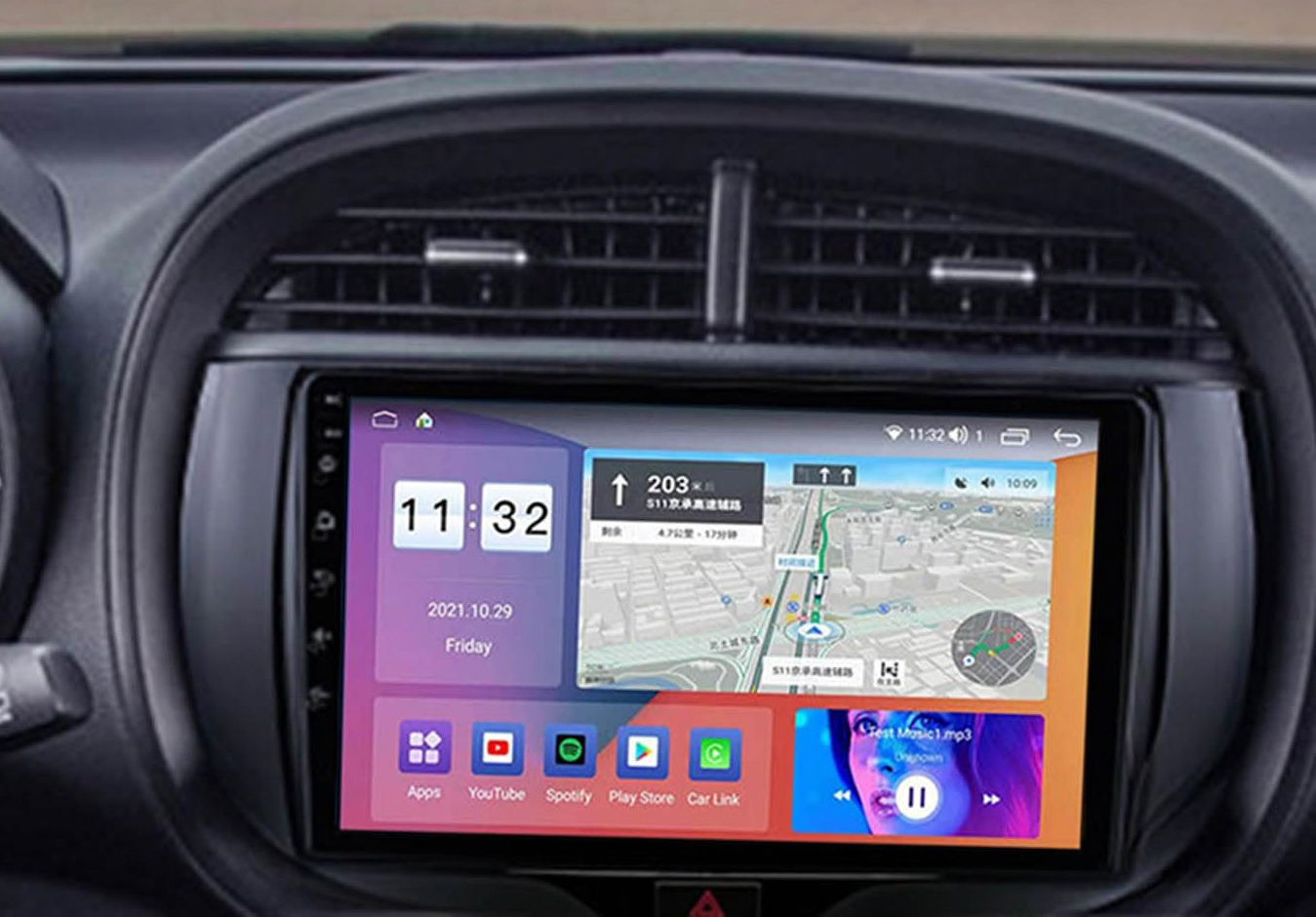 Autoradio Carplay GPS écran tactile QLED Android Auto Kia Picanto 2007 à 2011
