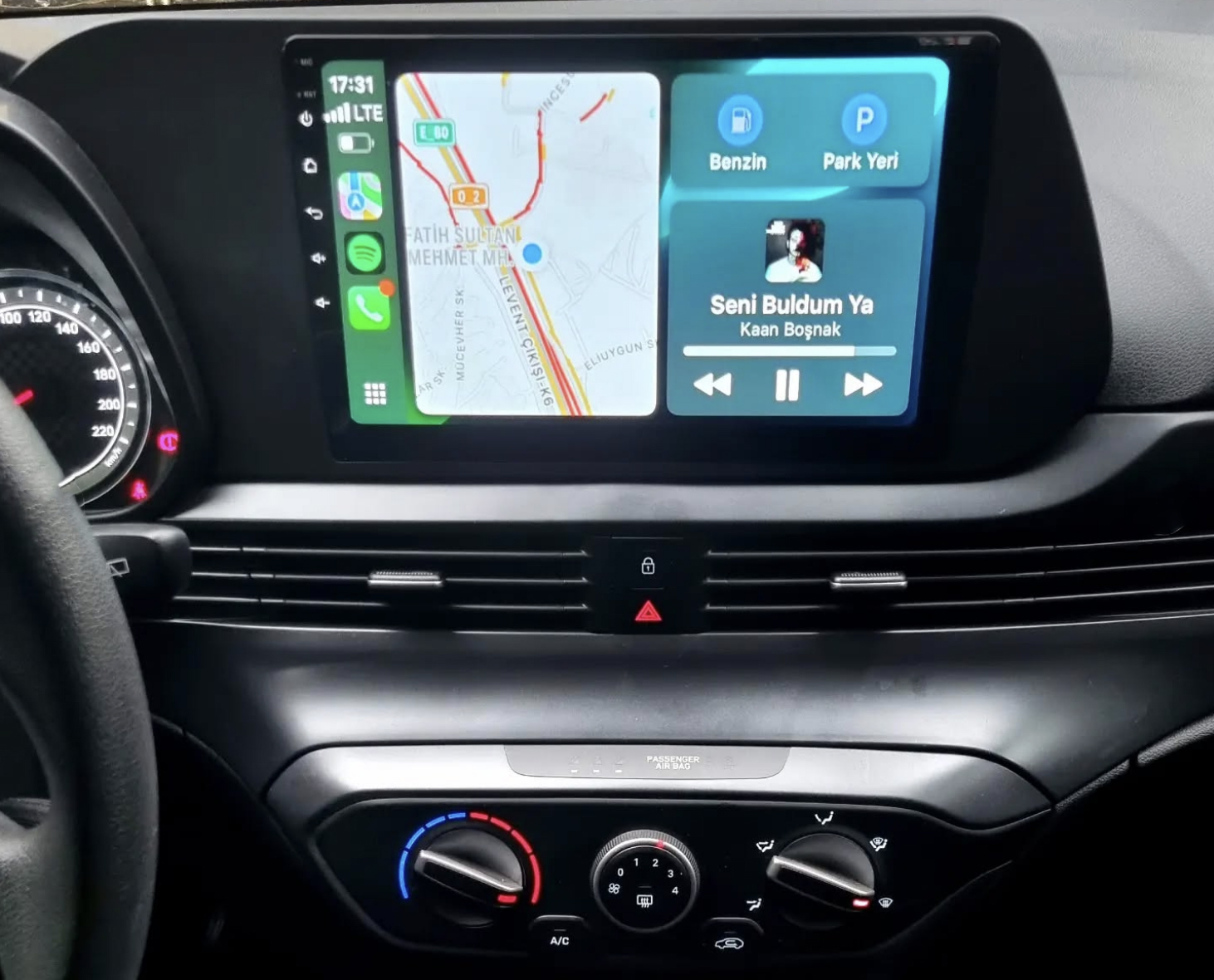 Autoradio Carplay GPS écran tactile QLED Android Auto Hyundai i20 de 2021 à 2023