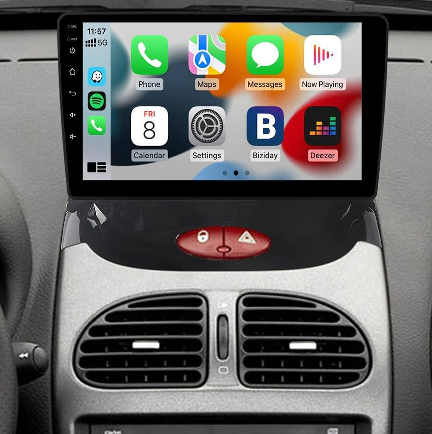 Autoradio Carplay GPS écran tactile QLED Android Auto Peugeot 206 de 1998 à 2009