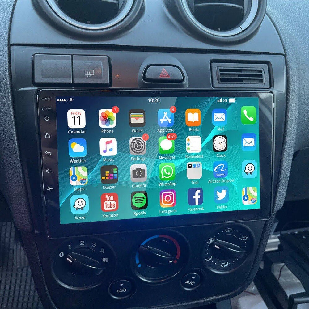 Autoradio Carplay GPS écran tactile QLED Android Auto Ford Fiesta de 2005 à 2008