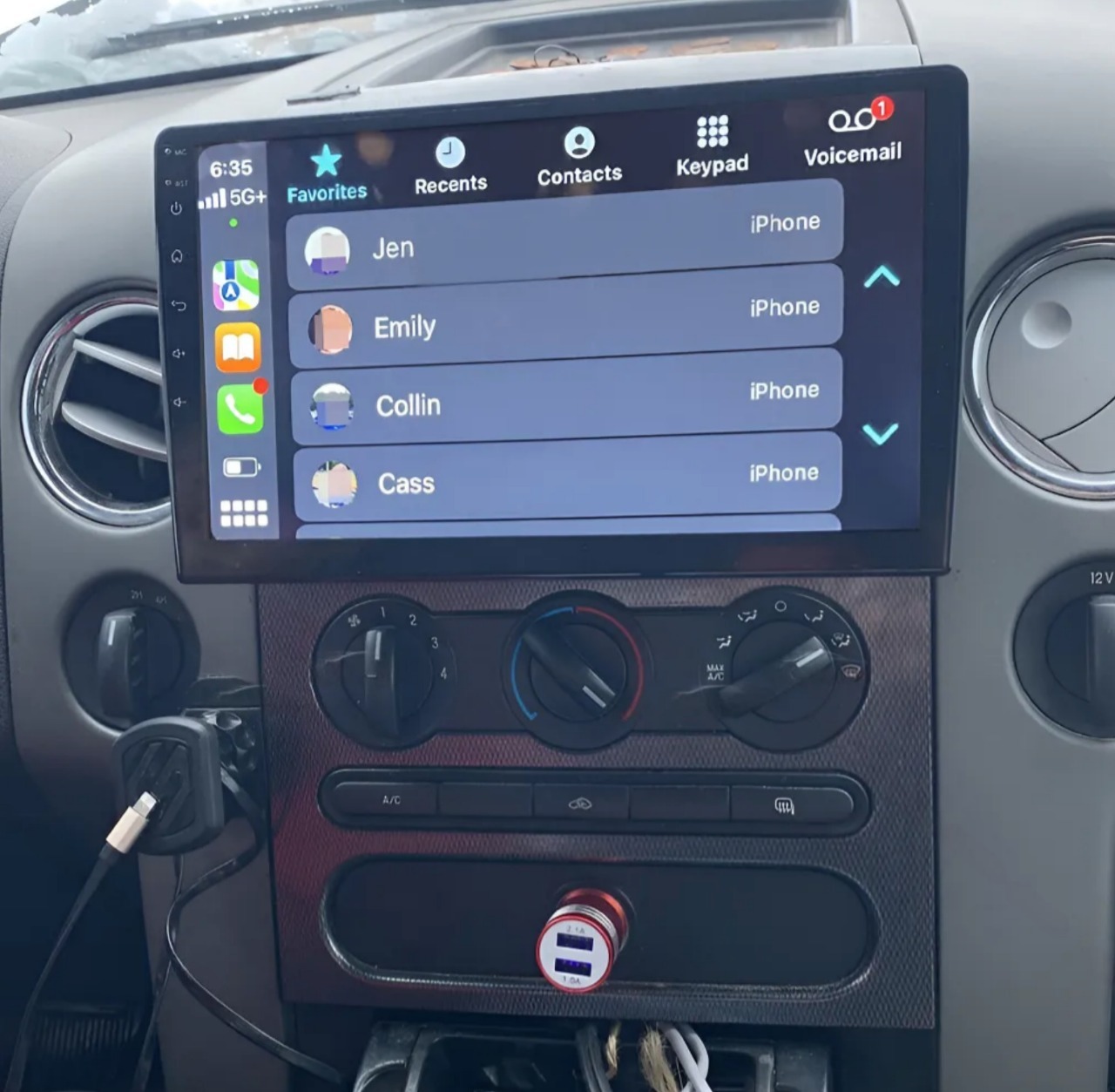 Autoradio Carplay GPS écran tactile QLED Android Auto Ford F150, F250 et F350 de 2004 à 2008