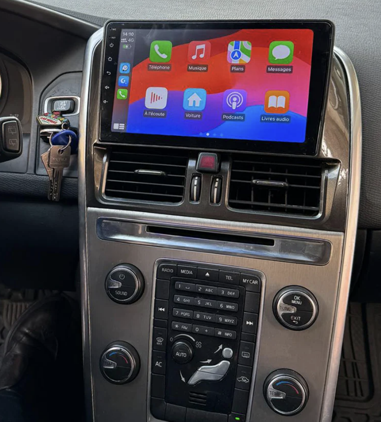 Autoradio Carplay GPS écran tactile QLED Android Auto Volvo XC60 2009 à 2013