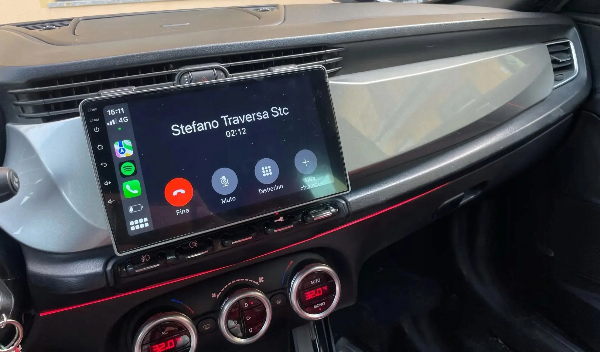 Autoradio Carplay GPS écran tactile QLED Android Auto Alfa Romeo Giulietta de 2010 à 2014