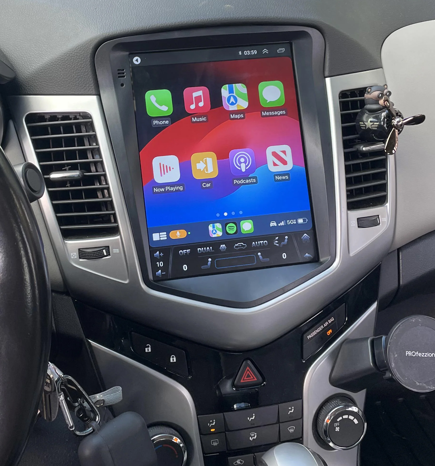 Ecran Tesla Style GPS Android 15.0 et Apple Carplay Chevrolet Cruze de 2009 à 2013