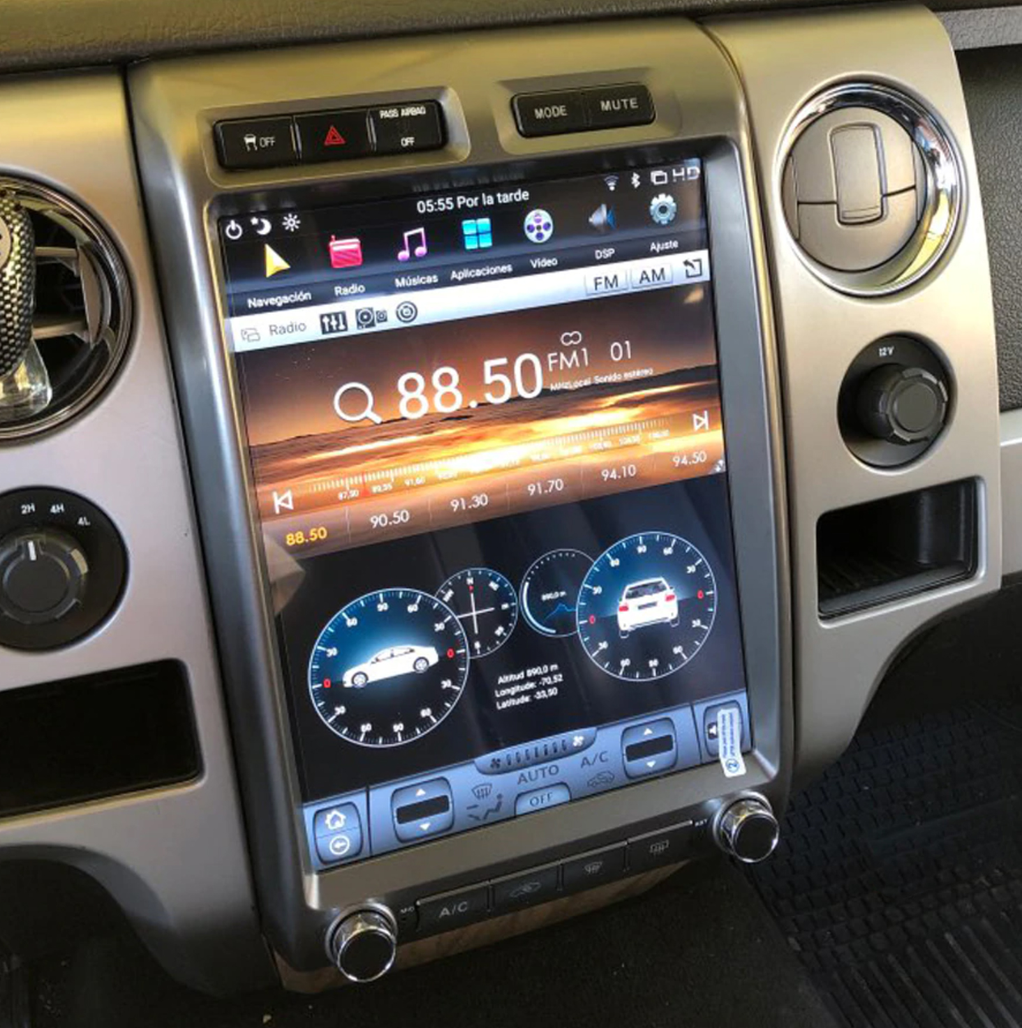 Ecran Tesla Style GPS Android 13.0 et Apple Carplay Ford F150 de 2008 à 2014