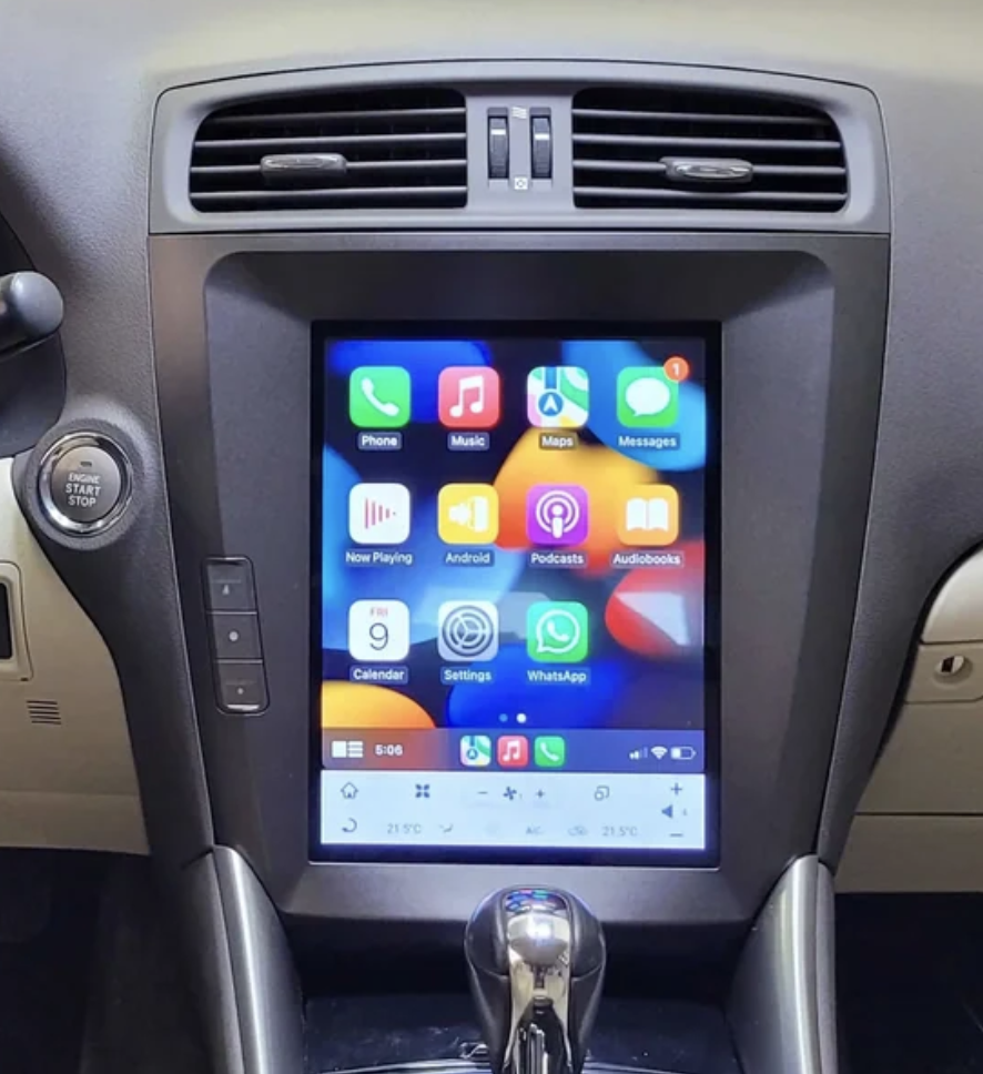 Tablette tactile 25 cm GPS Android 11.0 et Apple Carplay Lexus IS200 IS250 IS300 IS350 de 2006 à 2012