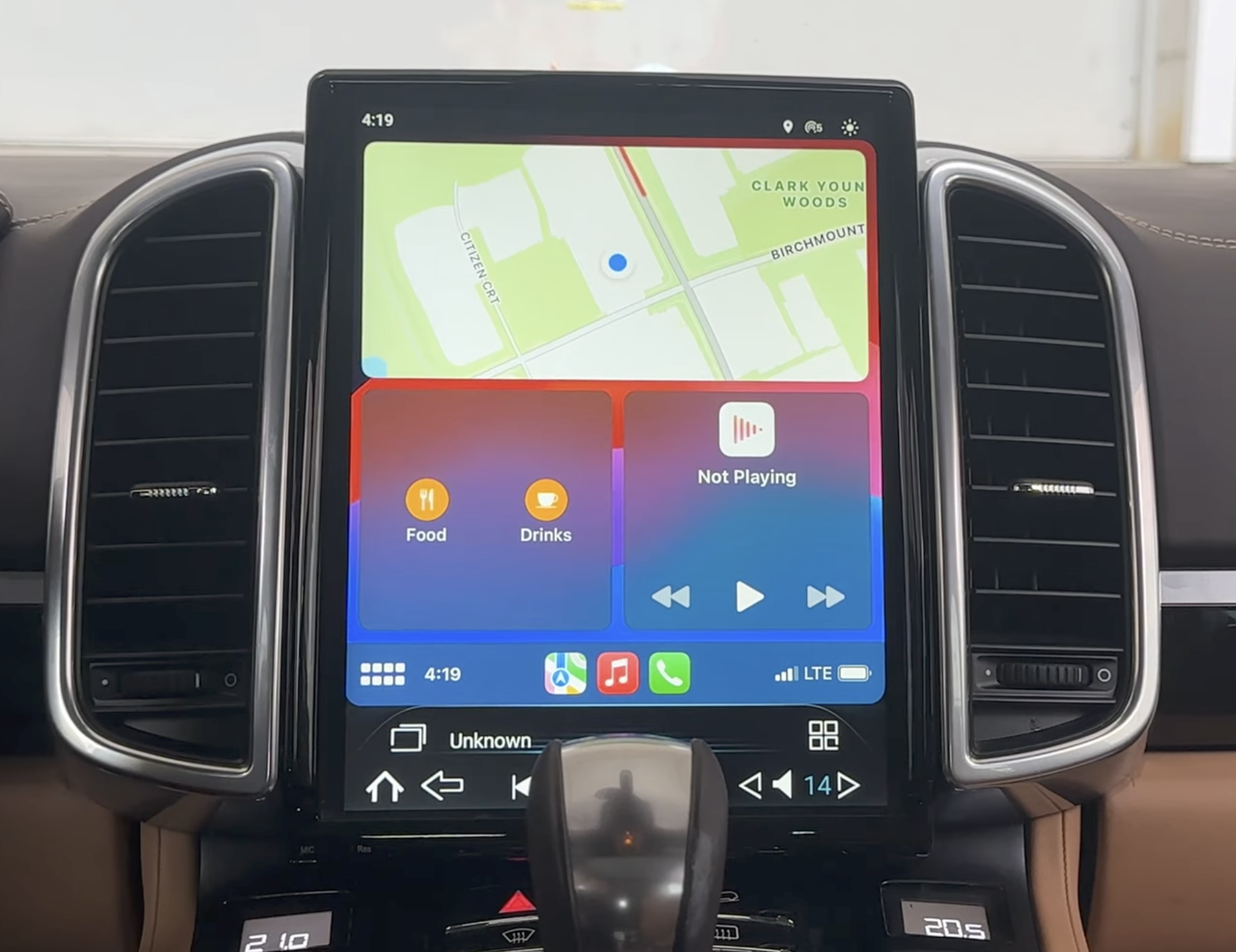 Tablette tactile 25 cm GPS Android 13.0 et Apple Carplay Porsche Cayenne de 2010 à 2017