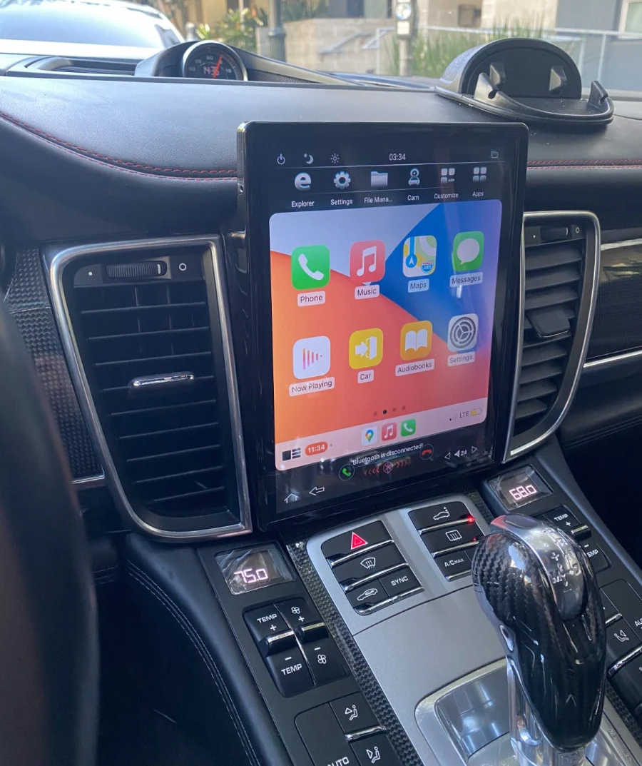 Tablette tactile 25 cm GPS Android 13.0 et Apple Carplay Porsche Panamera de 2010 à 2016
