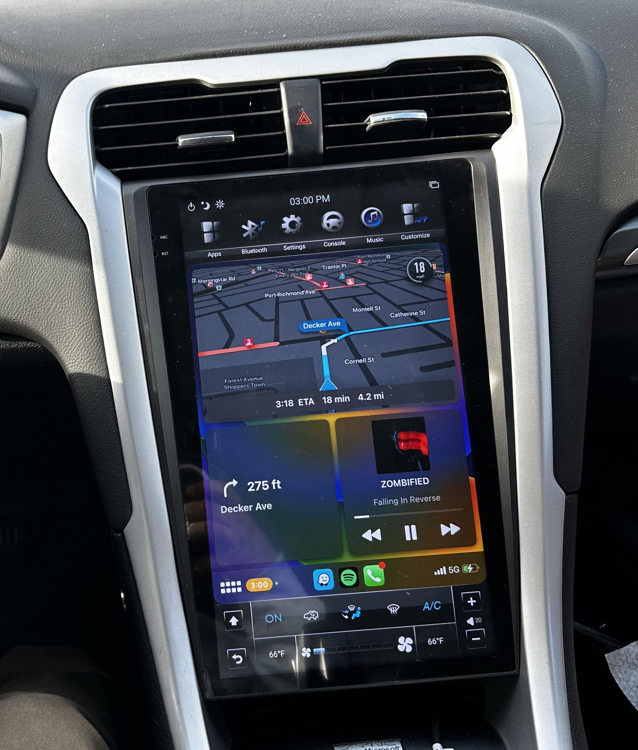 Tablette tactile 31 cm GPS Android 13.0 et Apple Carplay Ford Mondeo de 2014 à 2019