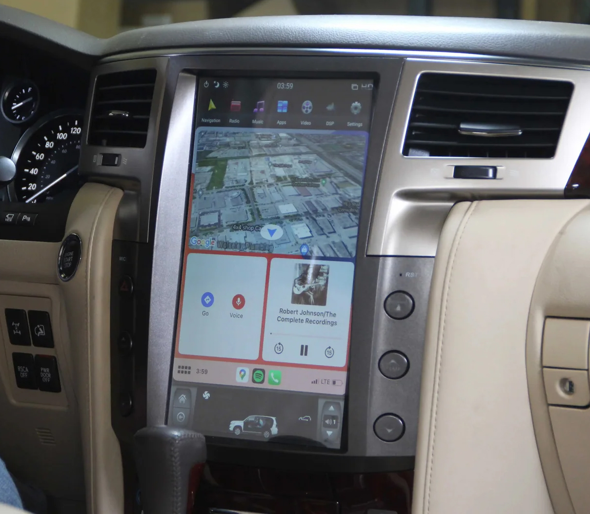 Tablette tactile 25 cm GPS Android 13.0 et Apple Carplay Lexus LX570 de 2008 à 2015