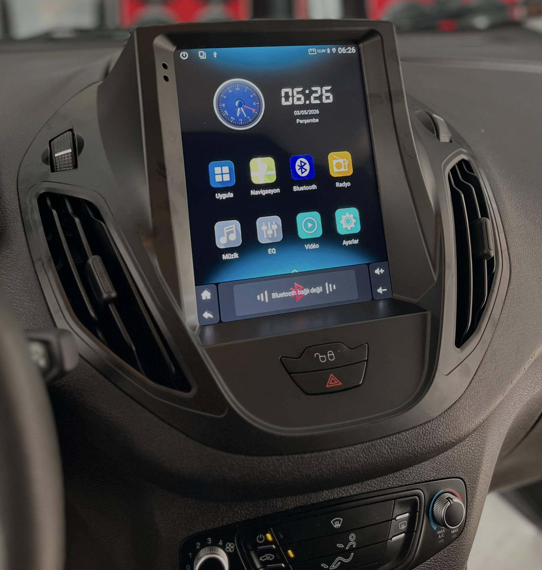 Ecran Tesla Style GPS Android 15.0 et Apple Carplay Ford B-Max, Transit Courier et Tourneo Courier