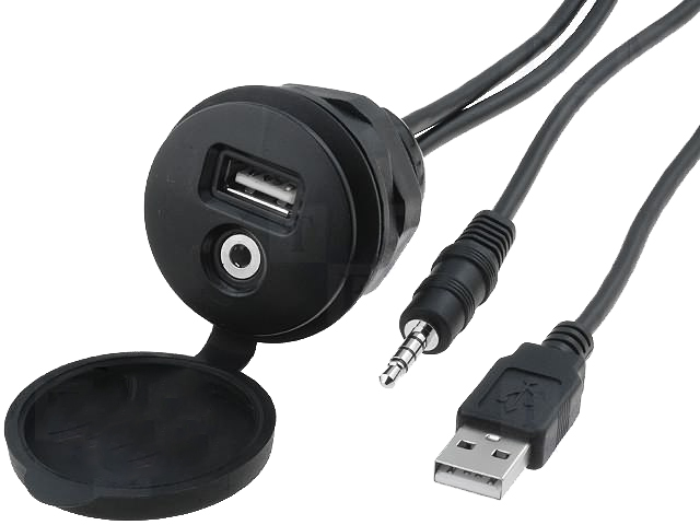 Prise d'intégration USB + auxiliaire Ronde pour interface usb autoradio