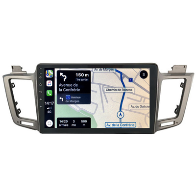 Autoradio GPS à écran tactile QLED Android 10.0 et Apple Carplay sans fil Toyota RAV4 de 2013 à 2018