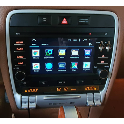 Autoradio tactile GPS Android 12.0 et Apple Carplay sans fil Porsche Cayenne de 2003 à 2010