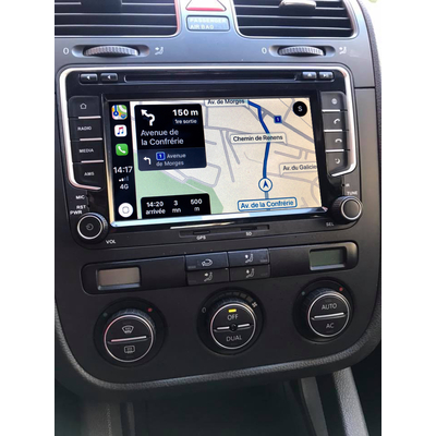 Autoradio tactile GPS Android 11.0 et Apple Carplay Volkswagen Amarok Coccinelle Sharan Transporter Polo Caddy Eos Golf Scirocco Passat Tiguan et Touran