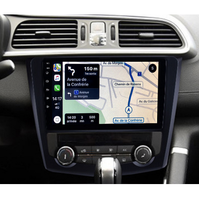 Autoradio GPS à écran tactile QLED Android 11.0 et Apple Carplay sans fil Renault Kadjar de 2013 à 2018