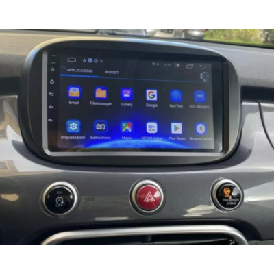 Autoradio tactile GPS Android 12.0 et Apple Carplay sans fil Fiat 500X de 2015 à 2022