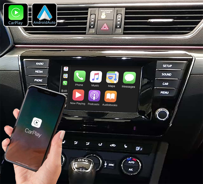 Système Apple Carplay sans fil et Android Auto pour Skoda Superb
