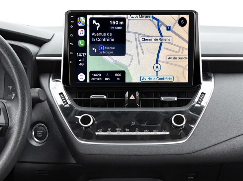 Autoradio tactile GPS Android, Carplay sans fil Toyota Auris Corolla