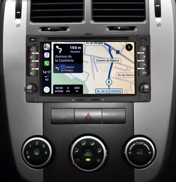 Autoradio tactile GPS et Apple Carplay Kia Carens Cee