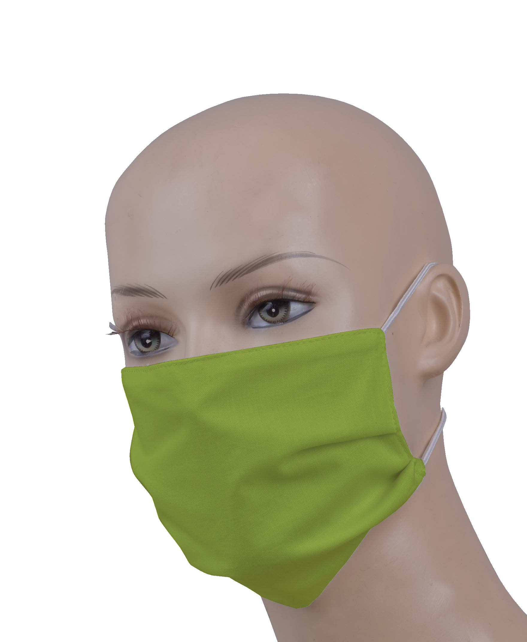masque 3 couches tissu vert 2