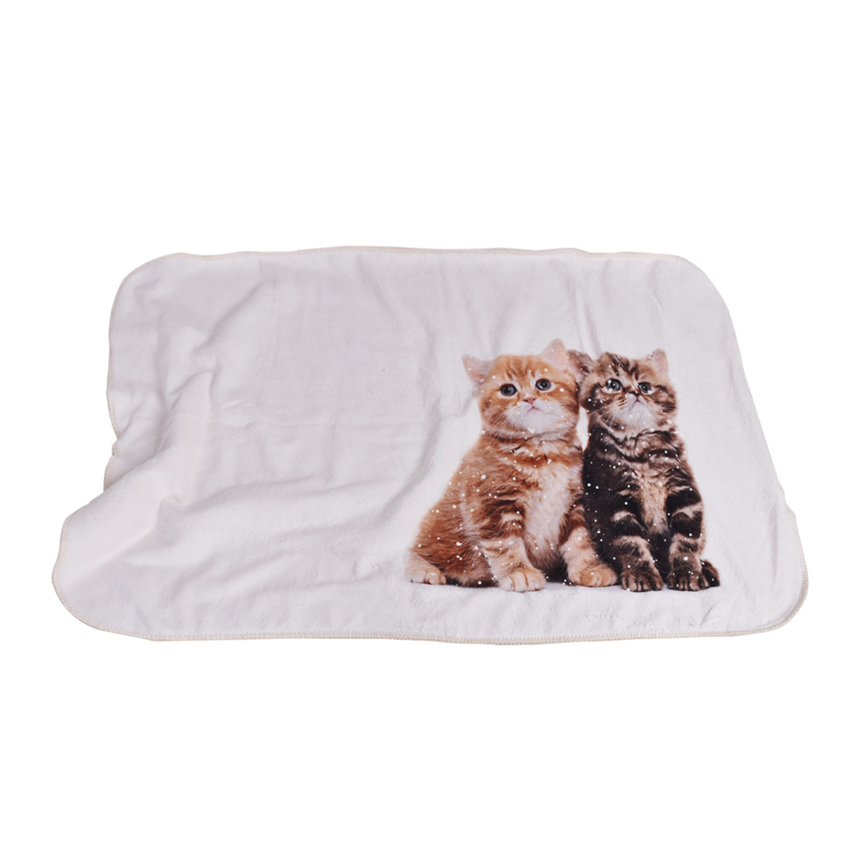 Plaid couverture polaire double face qualité sherpa chats