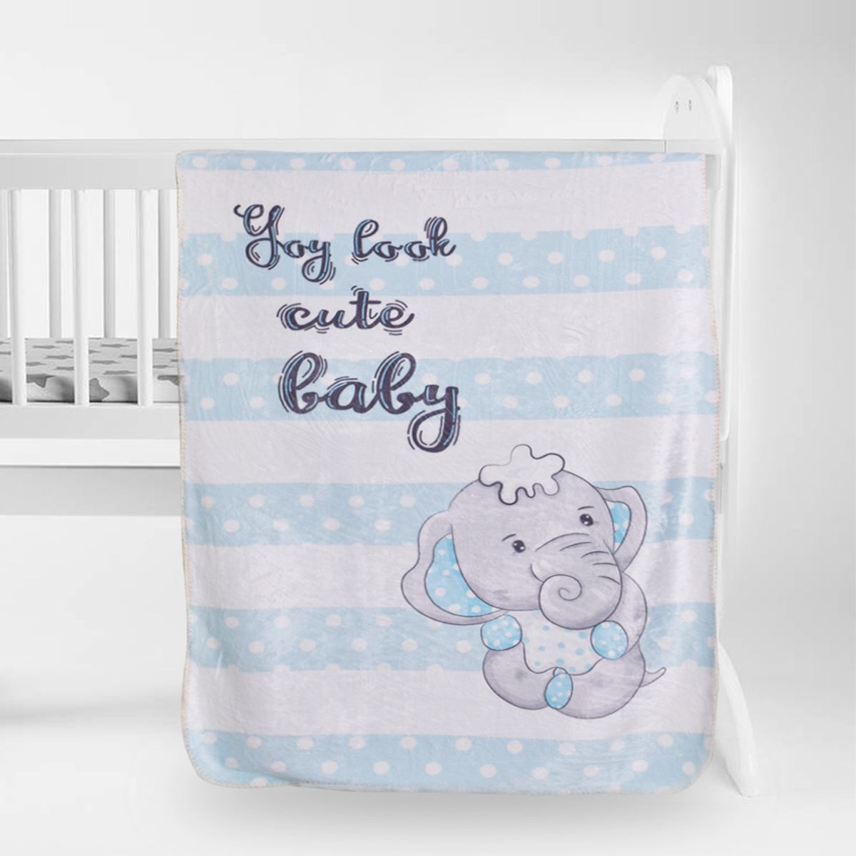 Plaid Bebe En Flanelle Elephant 75x1 Cm Coton Et Coccinelle