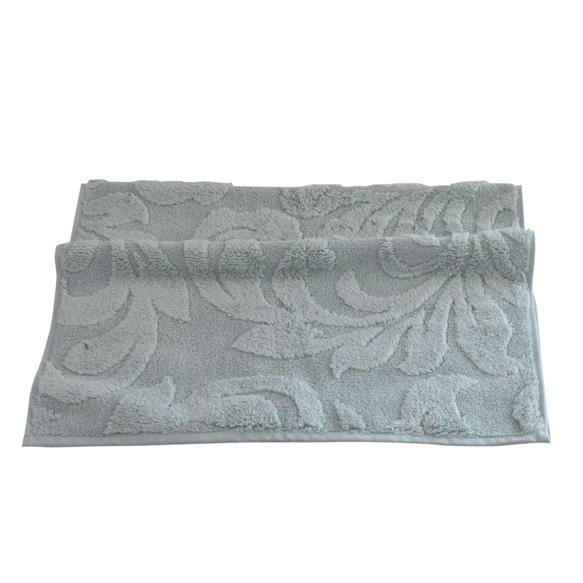 serviette bain luxe micro coton bio jacquard bleu 2