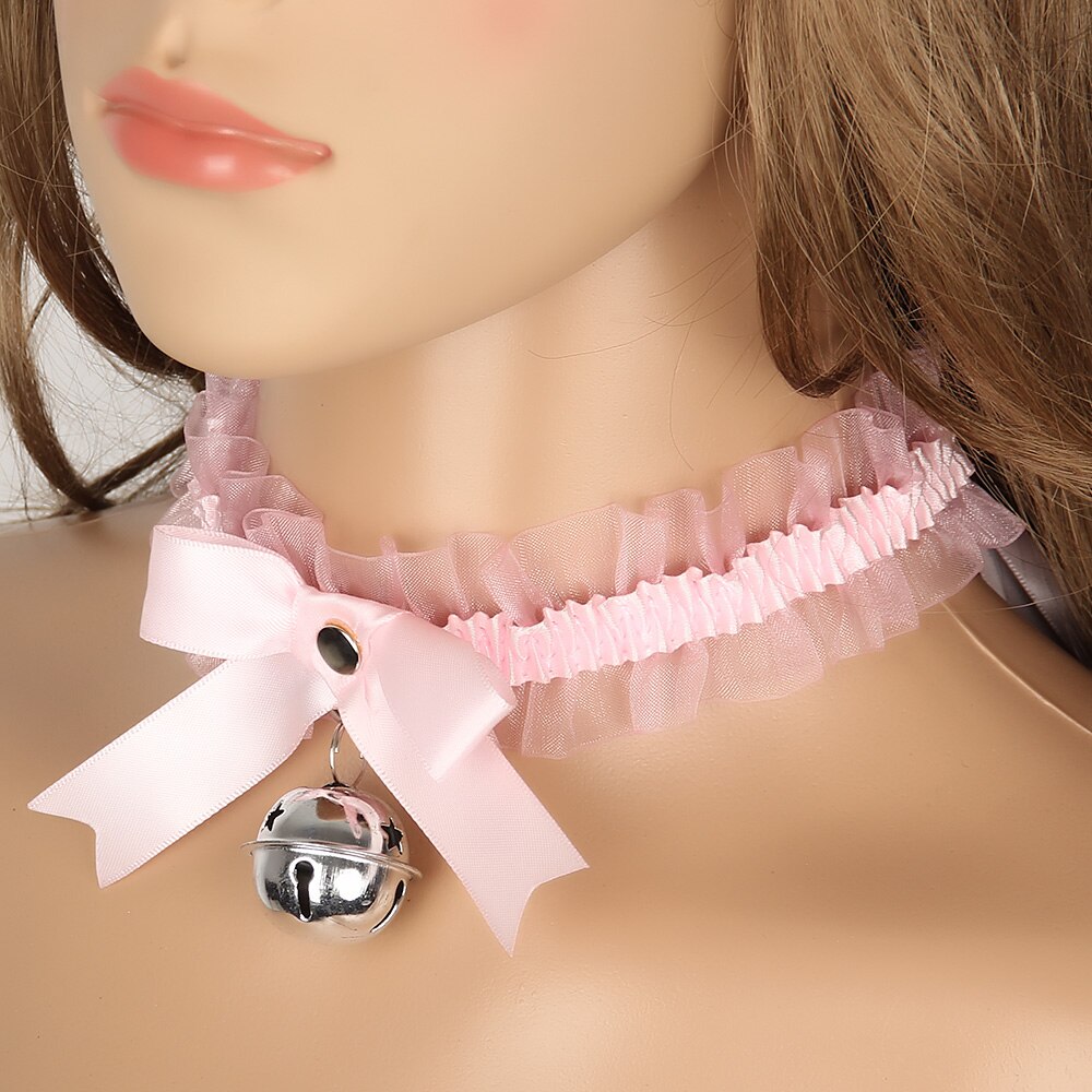 Nouveau-mode-femmes-gothique-Simple-Sexy-dentelle-collier-pendentif-noeud-cloche-ras-du-cou-collier-robe