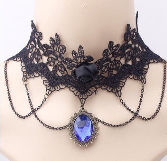 Collier Ras Du Cou Gothique En Velours Avec Fleur – Accessoire Bijou Vintage Réglable – Pour Femme, Soirée, Cadeau