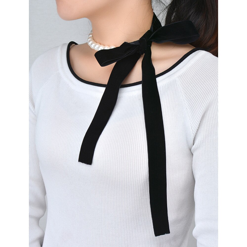 Punk-Long-en-ruban-de-velours-noir-noeud-papillon-imitation-de-perles-collier-breloques-bijoux-gothiques