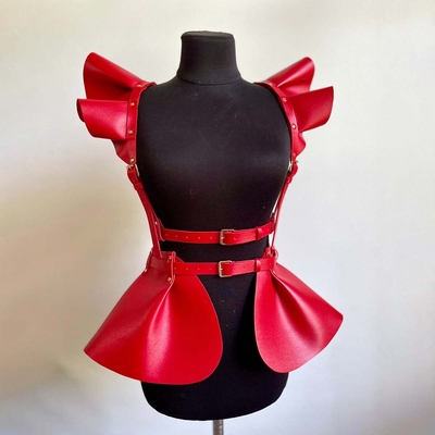 Jupe-en-cuir-SFP-pour-femme-ourlet-volants-taille-de-style-gothique-ceinture-initi-e-accessoire