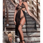 Sexy-dentelle-Lingerie-sous-v-tements-femmes-mode-Strappy-Dessous-Sexy-longue-chemise-de-nuit-robe
