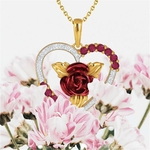 Romantique-Coeur-Rose-Pendentif-Collier-Rouge-et-Blanc-Strass-Collier-Femme-Bijoux-Exquis-Mari-e-Fian