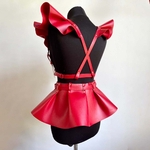 Jupe-en-cuir-SFP-pour-femme-ourlet-volants-taille-de-style-gothique-ceinture-initi-e-accessoire